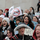 Anti-vaccination activists at a rally at Olympia, Washington on Feb. 8, 2019.